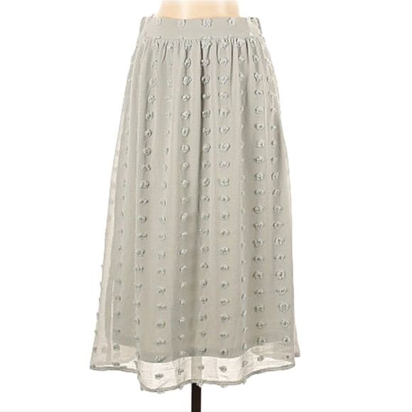 Polagram‎ -1925 Tulle Mesh Skirt Light Grey Midi Length Boho Balletcore Large - Picture 1 of 9